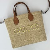 Gucci Fake 779671 Tote Women Straw-effect Natural Straw Effect Raffia