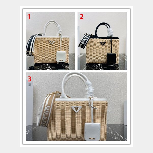 Top Quality 7 Star prada Wicker and canvas tote bag