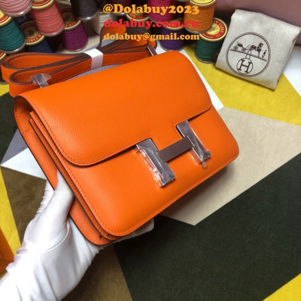 Hermes Constance Bag 23cm Epsom Leather Orange Replica