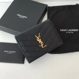 Fashion YSL Saint Laurent Short MONOGRAM 459738 Black Wallet