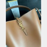 Le 37 In Shiny Leather Hobo Buckets 742828 Fake Saint Laurent Bag