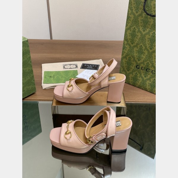 1:1 Mirror gucci Lady horsebit-detailed leather sandals