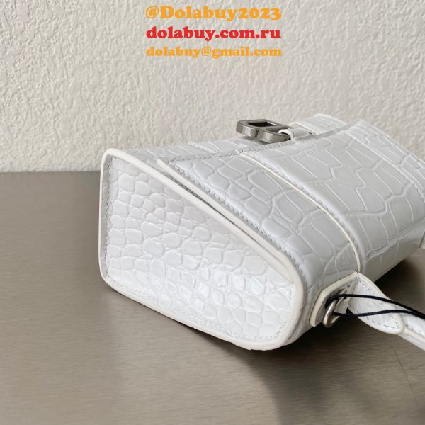 Duplicate Balenciaga Online Store Crocodile Pattern Hourglass 19/23cm Bag