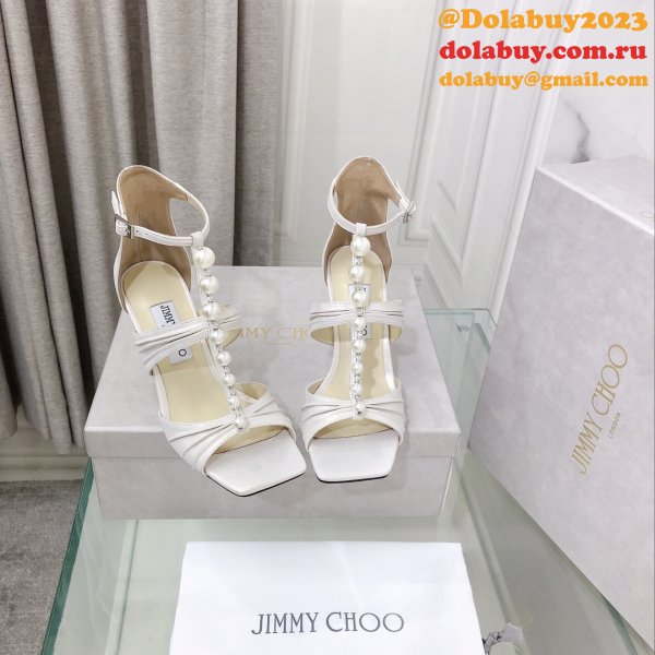 Suede Sandals Aura 95 Luxury Jimmy Choo Heel: 8.5 cm Shoes