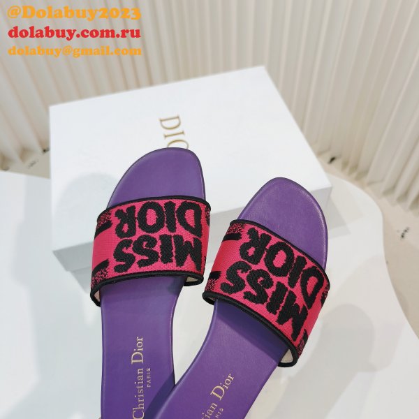 Replica MISS DIOR Flat Slipper DWAY SLIDE