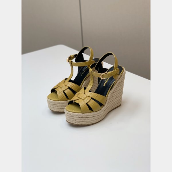 Saint Laurent Wholesale Espadrille Platform Wedge Sandals Heel Shoes