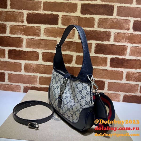 Gucci Fashion Jackie 1961 small shoulder bag ‎678843 Beige and blue