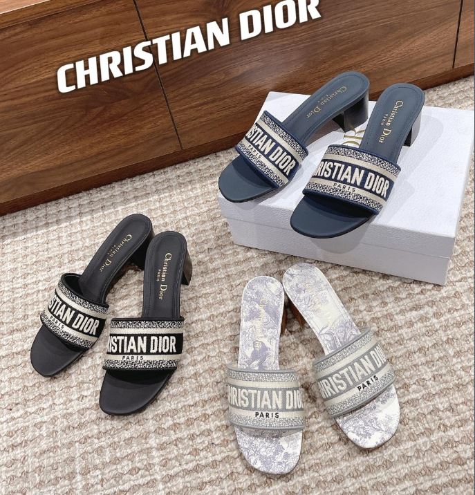 Perfect Designer Dior Dway One-word embroidered slippers Shoes Online